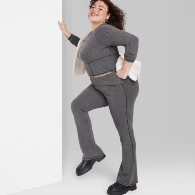 Women's Ribbed Flare Leggings - Wild Fable⢠- Image 3