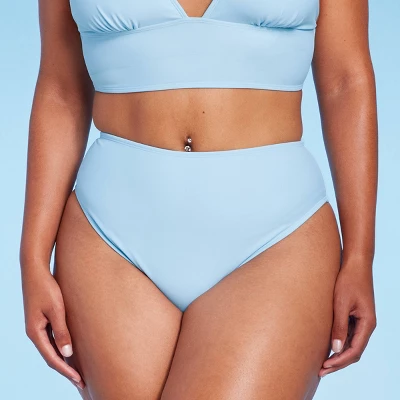 Women's High Leg Cheeky High Waist Bikini Bottom - Wild Fable⢠Light Blue - Image 3