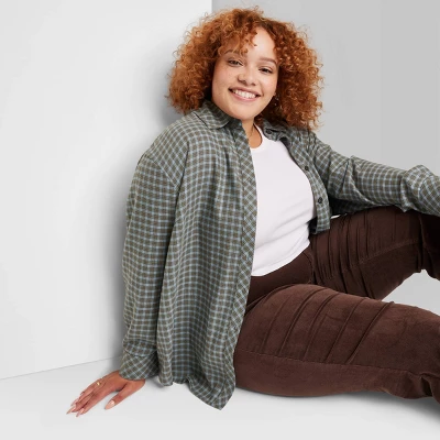 Women's Oversized Button-Down Flannel Shirt - Wild Fable⢠Plaid - Image 7