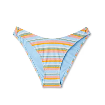 Women's High Leg Cheeky Bikini Bottom - Wild Fable⢠Multi Lurex Striped - Image 5