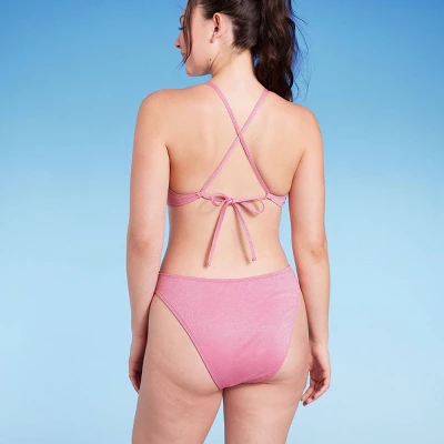 Women's Cut Out One Piece Swimsuit - Wild Fable⢠Pink Lurex - Image 3