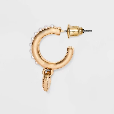 Heart Butterfly And Flower Stud Hoop Earring Set 18pc - Wild Fable⢠Gold