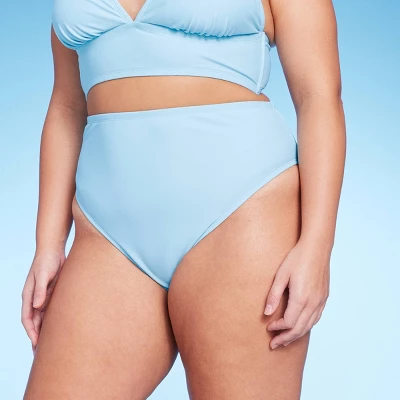 Women's High Leg Cheeky High Waist Bikini Bottom - Wild Fable⢠Light Blue - Image 8