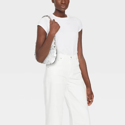 Slouchy Sequin Hobo Shoulder Handbag - Wild Fable⢠Silver