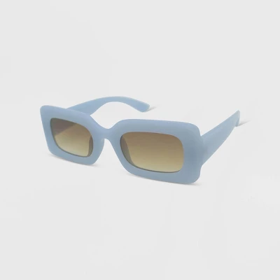 Women's Milky Plastic Rectangle Sunglasses - Wild Fable⢠Blue