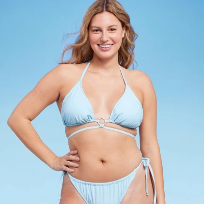 Women's Ring Front Strappy Triangle Bikini Top - Wild Fable⢠- Image 7