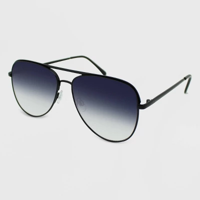Women's Metal Aviator Round Sunglasses - Wild Fable⢠Black