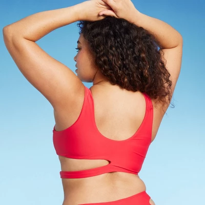 Women's Cut Out Longline Bralette Bikini Top - Wild Fable⢠Red - Image 4
