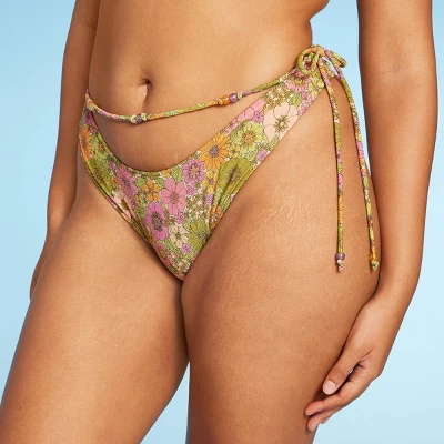 Women's Beaded Side-Tie Extra Cheeky Extra High Leg Bikini Bottom - Wild Fable⢠- Image 3
