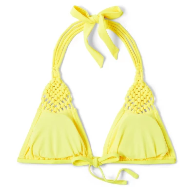 Women's Macrame Detail Triangle Bikini Top - Wild Fable⢠Yellow - Image 5