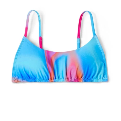 Women's Tunnel Front Bralette Bikini Top - Wild Fable⢠Blue Marble Print - Image 5