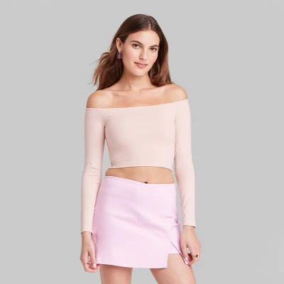 Women's Long Sleeve Off The Shoulder T-Shirt - Wild Fableā¢