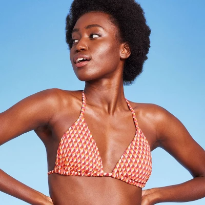 Women's Ribbed Triangle Bikini Top - Wild Fable⢠Geo Print - Image 2