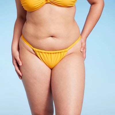 Women's Scarf Side Adjustable Coverage Bikini Bottom - Wild Fable⢠Yellow - Image 4