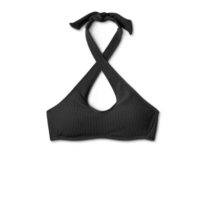 Women's Cross Front Pucker Textured Halter Bikini Top - Wild Fable⢠- Image 5