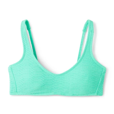 Women's Pucker Textured Bralette Bikini Top - Wild Fable⢠Sea Green - Image 4
