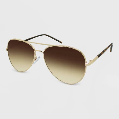 Women's Metal Aviator Sunglasses - Wild Fable⢠Gold