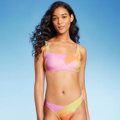 Women's Bralette Bikini Top - Wild Fable⢠Pink/Orange/Yellow Tie-Dye - Image 2