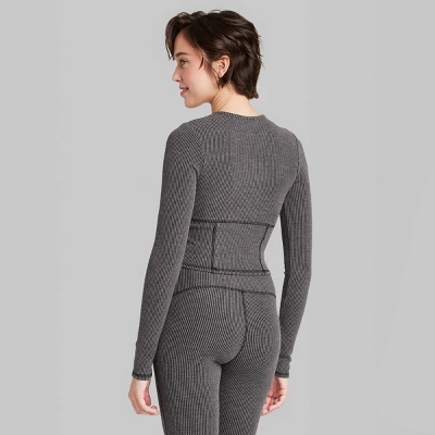 Women's Long Sleeve Corset Seam T-Shirt - Wild Fable⢠- Image 2