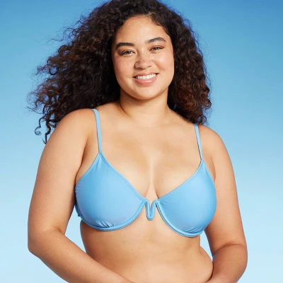 Women's V-Front Underwire Bikini Top - Wild Fable⢠Bright Blue - Image 3