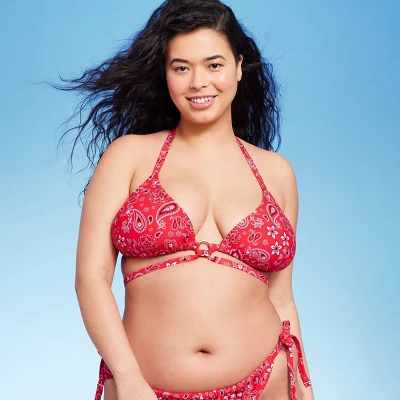 Women's Ring Front Strappy Triangle Bikini Top - Wild Fable⢠- Image 11