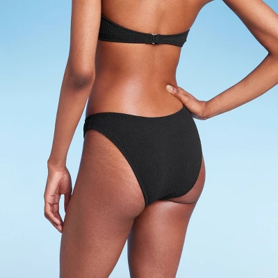 Women's Pucker Textured High Leg Cheeky Bikini Bottom - Wild Fableā¢