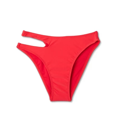 Women's Side Cut Out Mid-Rise High Leg Cheeky Bikini Bottom - Wild Fable⢠Red - Image 5