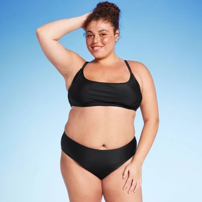 Women's Mid-Rise Cheeky Bikini Bottom - Wild Fable⢠Black - Image 2