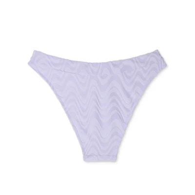 Women's Wavy Terry Textured Mid-Waist Ultra High Leg Cheeky Bikini Bottom - Wild Fable⢠Lilac Purple - Image 6