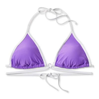 Women's Strappy Ring Front Triangle Bikini Top - Wild Fable⢠Purple - Image 5
