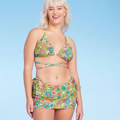 Women's Triangle Wrap Bikini Top - Wild Fable⢠Multi Floral Print - Image 2