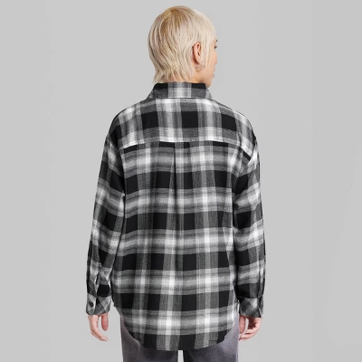 Women's Oversized Button-Down Flannel Shirt - Wild Fable⢠Plaid - Image 2