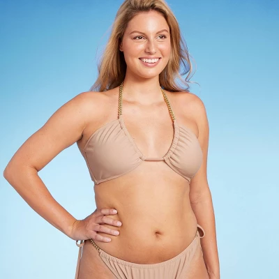 Women's Chain Detail U Bralette Bikini Top - Wild Fable⢠Brown - Image 4