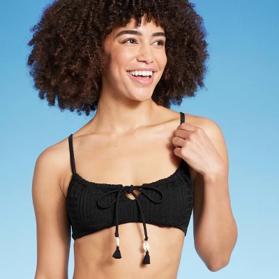 Women's Crochet Tie-Front Bralette Bikini Top - Wild Fable⢠- Image 2