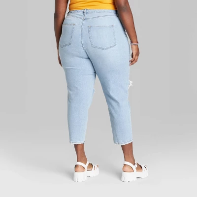 Women's Super-High Rise Distressed Slim Straight Jeans - Wild Fable™ Medium Wash - Image 2