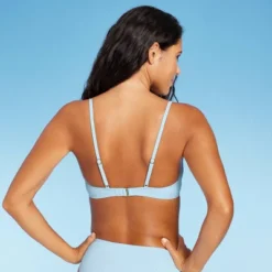 Women's Tie-Front Pique Textured Bralette Bikini Top - Wild Fable™