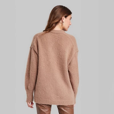 Women's V-Neck Fuzzy Oversized Pullover Sweater - Wild Fable⢠- Image 2