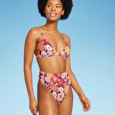 Women's Ribbed High Waist High Leg Cheeky Bikini Bottom - Wild Fable⢠- Image 2