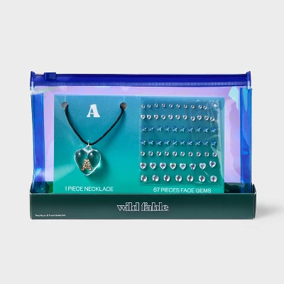 Acrylic Heart With Face Gems Pendant Necklace - Wild Fable⢠Clear/Black - Image 2