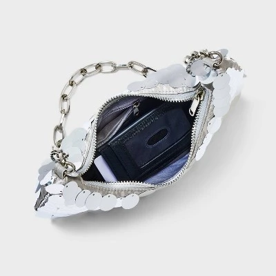 Slouchy Sequin Hobo Shoulder Handbag - Wild Fable⢠Silver - Image 4