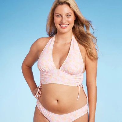 Women's Cinch Side Longline Halter Bikini Top - Wild Fable⢠Multi Floral Print - Image 3