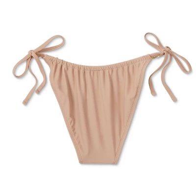 Women's Chain Detail Side-Tie Adjustable Coverage Bikini Bottom - Wild Fable⢠Brown - Image 6