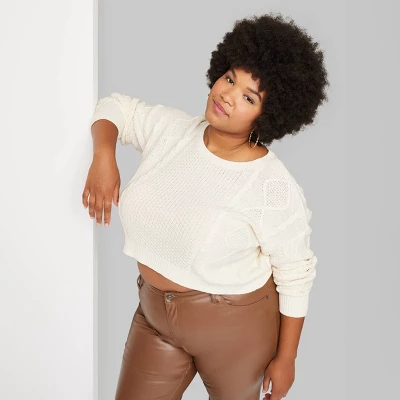 Women's Cropped Cable Pullover - Wild Fable⢠- Image 5