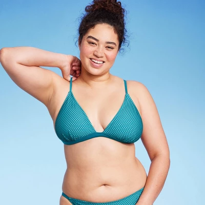 Women's Crochet Overlay Triangle Bikini Top - Wild Fable⢠Blue - Image 3