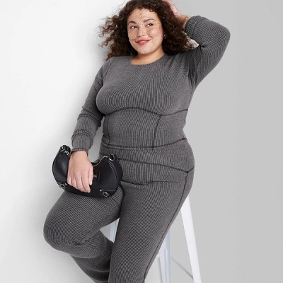 Women's Long Sleeve Corset Seam T-Shirt - Wild Fable⢠- Image 3