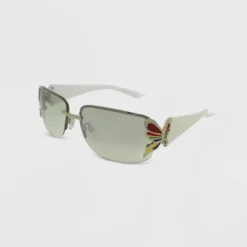 Women's Rimless Butterfly Wrap Sunglasses - Wild Fable™ White