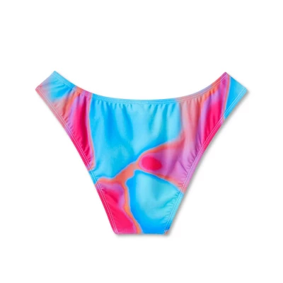 Women's High Leg Cheeky Bikini Bottom - Wild Fable⢠Blue Marble Print - Image 6