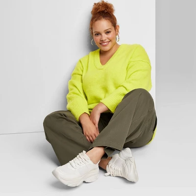 Women's V-Neck Fuzzy Oversized Pullover Sweater - Wild Fable⢠- Image 5