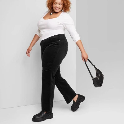 Women's Mid-Rise Corduroy Flare Pants - Wild Fable⢠- Image 3