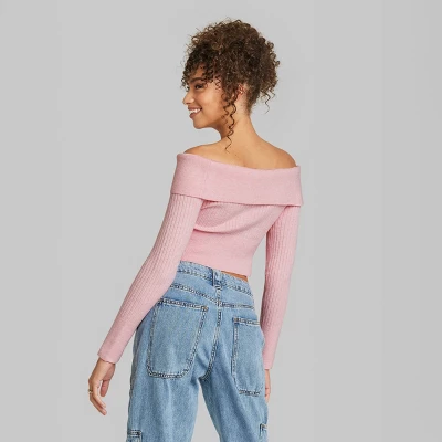 Women's Fitted Off The Shoulder Sweater Top - Wild Fable⢠- Image 2